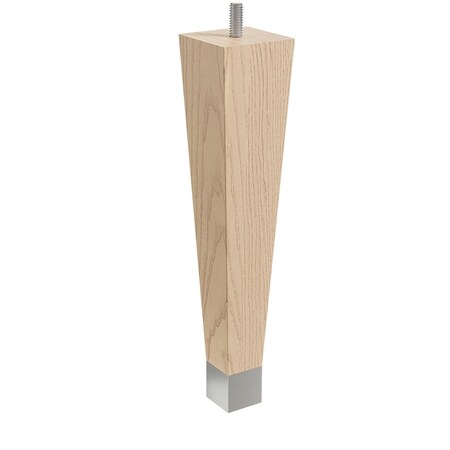 Designs Of Distinction 9" Square Tapered Leg with bolt and 1" Chrome Ferrule - Ash 01241009ASCR6